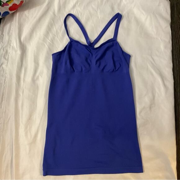 Barely There Blue Spandex Exercise Tank Camisole L Athleisure Activewear Casual - Picture 3 of 8